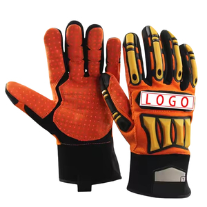 Guantes Deportivos para Exteriores, de Cuero, con Dedos Completos, Resistentes al Viento, Antideslizantes, con Cierre de Tirón, Unisex, para Invierno, en Naranja, Negro y Amarillo - Product Image 1