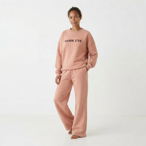 Conjunto Deportivo Casual de Dos Piezas para Mujer, Sudadera de Manga Larga con Cuello Redondo y Detalles de Pedrería, Pantalones Anchos - Product Image 6