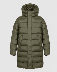 Unisex Regular Hooded Mandarin Collar Canvas Puffer Jacket Windproof Filled Polyester Shell Casual Winter <b>Coat</b> <b>Zipper</b> Closure - Product Image 6