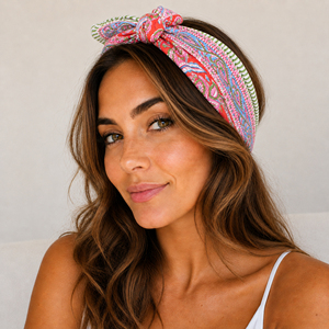 Designer Multi Colour Floral Pattern Handmade Cotton Bandana <b>Square</b> <b>Scarf</b> Skin-Friendly Blue Green Casual Style Spring Summer - Product Image 1
