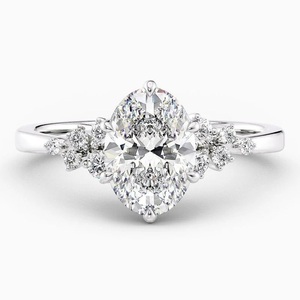 Bague de Fiançailles et de Mariage en Or Rose avec Moissanite Ovale de 1,70 Carat, Cultivée en Laboratoire, Modèle Iced Jewelz, Vente Flash - Product Image 3