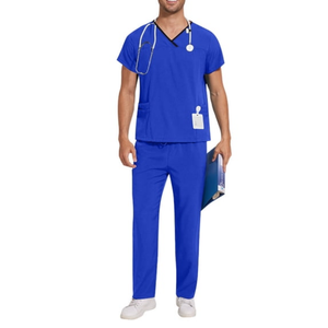 Vente en gros directe usine : Ensemble de 2 pièces de tenue médicale unisexe (haut à col en V et pantalon) pour femmes et hommes - Product Image 3