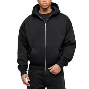 Sudadera con Capucha Personalizada, Cuadrada, Extra Grande, con Cierre, Diseño ODM, Estilo Urbano, para Hombre, 100% Algodón Ecológico - Product Image 1
