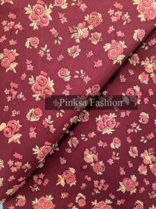 <b>Indian</b> Traditional Maroon Floral Block Print Cotton Fabric Soft Summer Garment Material by Yard - Product Image 5