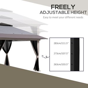 Robust 13x13 Aluminum Instant <b>Canopy</b> Shelter 2-Tier <b>Roof</b> Waterproof Pop-Up Gazebo Steel Frame Carry Bag for Garden Leisure Gray - Product Image 6