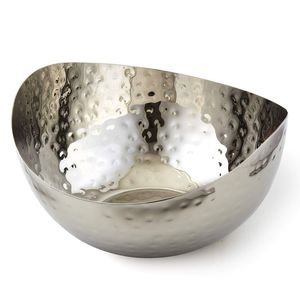Bol martelé en acier inoxydable fait main, design minimaliste, finition polie, pour servir les aliments, compatible lave-vaisselle, idéal pour offrir - Product Image 2