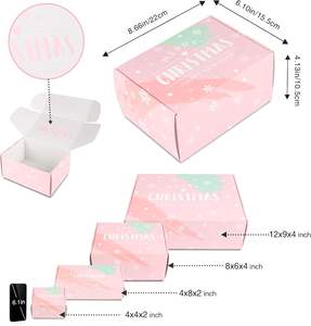 Boîte cadeau de Noël personnalisée TH CBB-555, design imprimé coloré, emballage rigide pour envoi postal, cadeaux de fêtes, bonbons, recyclé - Product Image 3