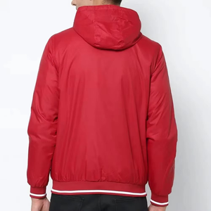 <b>Mens</b> Stylish Red Hooded Windbreaker <b>Jacket</b> Full Zip Lightweight Breathable Casual Outdoor Sports <b>Running</b> Streetwear Coat - Product Image 2