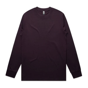 Chemise à manches longues en coton peigné lourd, coupe ample, col rond, nouvelle esthétique, Blank Canvas - Product Image 1