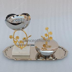 Elegante Juego de Incensario de Acero Inoxidable con Diseño Árabe de Oriente Medio para Sala de Estar o Banquetes, Fácil de Limpiar - Product Image 1