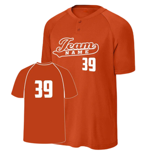 Mens Competitor Two Button Custom <b>Baseball</b> <b>Jersey</b> Polyester Team Uniform Short Sleeve Printed OEM Wholesale <b>Bulk</b> Supplier - Product Image 3