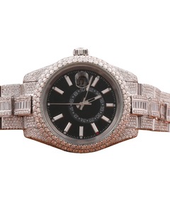 Reloj de Diamantes para Hombre Estilo Hip Hop, Reloj de Cuarzo de Lujo con Incrustaciones de Diamantes VVS, Reloj de Pulsera Automático de Fabricante Indio - Product Image 1