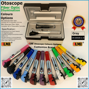Otoscopio Manual con Logotipo Personalizado, Juego de Instrumentos de Fibra Óptica Gris, Clase I, Certificado CE, Certificado ISO13485, Alta Calidad, Reutilizable - Product Image 2