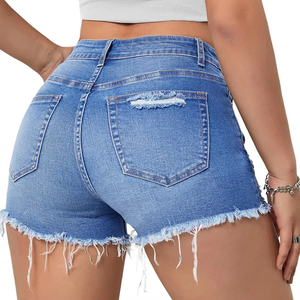 Factory Cheap Price 2025 Best Manufacturer Women <b>Denim</b> Shorts High Quality Fashion Ladies Jean Shorts With <b>Denim</b> <b>Material</b> - Product Image 5