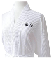 Pyjamas de couple de luxe de haute qualité, peignoir en polycoton, pyjama long, robe de nuit en tissu gaufré