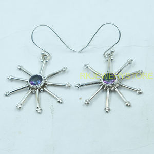 ต่างหูพลอยมิสติกโทแพซ เงินแท้ 925 ต่างหูแบบห้อย ต่างหูห้อยระย้า เครื่องประดับพลอยมิสติกโทแพซ ของขวัญสำหรับเธอ - Product Image 5