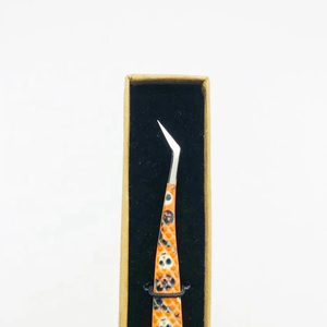 Pince à épiler professionnelle pour extensions de cils à 65 degrés, revêtement papier, poignée diamant, marque privée, en acier inoxydable, personnalisable - Product Image 3