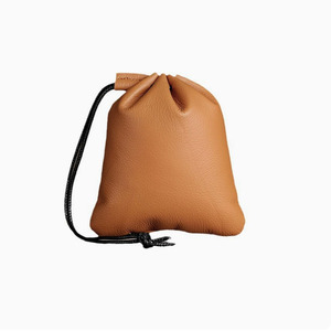 Handmade Leather Dice Bag Round Drawstring Classic Style Brown Black Storage Pouch for DND <b>Games</b> Adult Use - Product Image 3