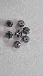 Collar de cuentas de diamantes naturales facetados de 4 mm, color gris, negro, marrón, para hacer un hilo de 12 pulgadas para la elaboración de joyas, pulseras, 52 ct. - Product Image 3