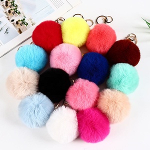 Porte-clés en peluche 6/8/10cm, pompon moelleux, décoration pour sac à dos, porte-clés <span class=keywords><strong>de</strong></span> voiture, accessoires cadeau pour fille - Product Image 1