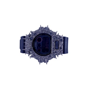 Montre élégante demi-trône en acier inoxydable de luxe, collection Premium, avec cadran en verre et bracelet en caoutchouc, incrustée de diamants, idéale pour un cadeau - Product Image 1