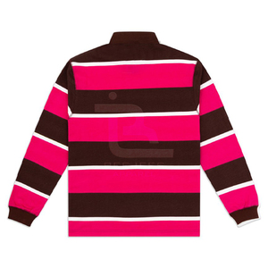 Women's Striped Full Sleeve for <b>Shirt</b> Casual Knitted 100% Cotton Streetwear <b>Pink</b> Brown White Pattern Regular Length - Product Image 3