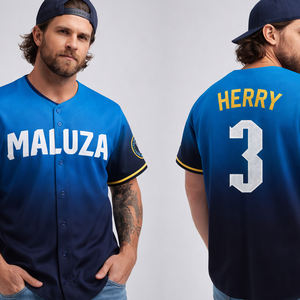 Camiseta de Béisbol Sublimada Personalizada, Uniforme de Equipo MALUZA, Ropa Deportiva Transpirable de Poliéster, OEM ODM, Manga Corta, Protección UV - Product Image 3