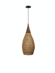 Handwoven Dome Shape Rattan Pendant Lamp For Dining Table Kitchen Island <b>Ceiling</b> Decoration <b>Lighting</b> - Product Image 3