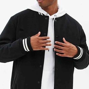 OEM Wholesale <b>Mens</b> Varsity <b>Jacket</b> Custom Color Block Zip & Button Closure <b>Running</b> Varsity <b>Jackets</b> for <b>Men</b> with Panel Design - Product Image 5