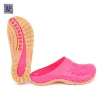 AP Clogs Ladies Pink Cream Slip-On PVC Shoes-Comfortable Anti-Slip EVA Insole Women's <b>Slippers</b> - Product Image 3