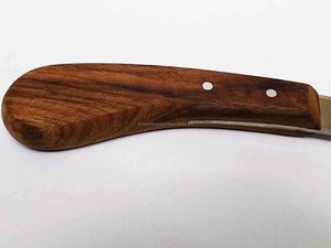 Couteau à sabots vétérinaire à bord étroit, manche en bois, outil de fermeur manuel en acier inoxydable pour l'entretien des chevaux - Product Image 4
