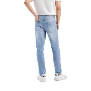 Custom Men's Mid Waist Casual Vintage Denim Pants High Quality Solid Pattern <b>Trousers</b> Drawstring Closure Eco-Friendly Knitted - Product Image 3