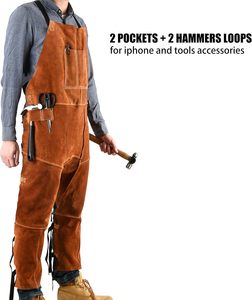 High Quality Cowhide Split Leather BBQ <b>Apron</b> Custom Size Waterproof Custom Use Welder <b>Apron</b> Heat Resistant Welding <b>Work</b> <b>Apron</b> - Product Image 5