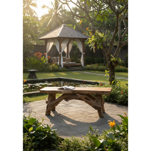Banco de raíz de teca ARTERRA Premium para exteriores, hecho a mano, duradero, para sala de estar, que combina la artesanía natural con el encanto robusto del madera. - Product Image 4