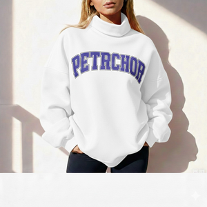 Sudadera de Mujer de Alta Calidad, Estilo Nuevo, Manga Larga, Diseño Sólido con Logotipo Frontal, Cuello Alto, Otoño - Product Image 6