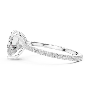 Bague en diamant de laboratoire taille cœur, or massif 18 carats, pavé de pierres latérales, 2,5 carats au centre, pour fiançailles et mariage, bijoux fins - Product Image 4