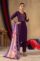 Ensemble Kurti et pantalon en soie romaine avec broderie multi-fils et dupatta en soie Chanderi – Collection Export en gros
