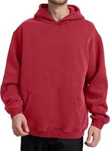 Sweat à capuche léger de haute qualité pour l'automne, avec logo personnalisé imprimé, en molleton, pour homme, coupe oversize avec poche - Product Image 5