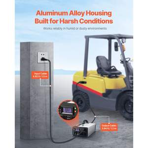 Cargador de Batería Inteligente Totalmente Automático de 36V 30A para Montacargas, Cargador de Mantenimiento de 24 Voltios con Conector Anderson, Ventilador de Refrigeración y Pantalla OLED para Golf - Product Image 5