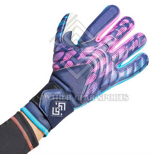 Gants de gardien de but de football personnalisés OEM de haute qualité avec double sangle de poignet, paume en latex antidérapante et protection des doigts pour hommes - Product Image 6