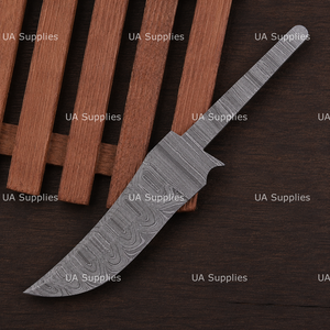 Cuchillo de Caza Industrial Personalizado OEM de UA Supplies, Hoja de Acero de Damasco con Punta Caída, Grosor de 0.5mm, 9in/Longitud Total Personalizada - Product Image 4