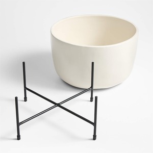 Modern Cream White Powder Coating Beverage Tub With Black Metal Stand Removable <b>Ice</b> Bucket Party Beer Wine Chiller For Serving - Product Image 4