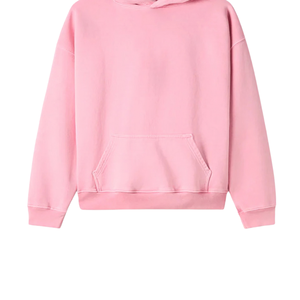 <b>Pink</b> Unisex Hooded Fleece <b>Sweatshirt</b> With Front Pocket Custom Logo Heat Transfer Printed Casual Oversized Fit Autumn Wear - Product Image 3