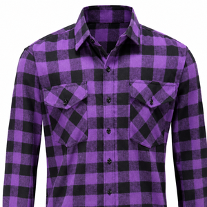 Camisa de Franela 100% Algodón para Hombre, Estilo Clásico a Cuadros, Botones de Cuerno, Transpirable, Ecológica, de Secado Rápido, Manga Larga, Estilo Casual Urbano - Product Image 3