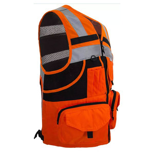Safety <b>Vest</b> Zipper <b>Utility</b> Pockets Premium Quality Polyester High Visibility Breathable Lightweight Comfortable Fit Industrial - Product Image 5