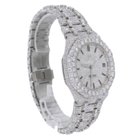 Reloj de Cuarzo Analógico de Acero Inoxidable para Hombre, Edición Limitada, Personalizado, con Diamantes Moissanite VVS, Estilo Hip Hop, Correa de 20 mm, Cristal