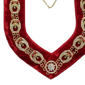 Collier de régalia maçonnique personnalisé, brodé, sérigraphié, décoré de strass, style classique, OEM ODM - Product Image 2