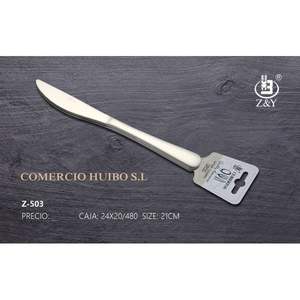 Couteaux de table en acier inoxydable de 21 cm avec design moderne et finition miroir pour les occasions de mariage - Product Image 1