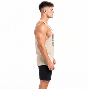 Customize Front Design Printed <b>Men</b> <b>Stringer</b> Top <b>Men</b> Workout Wear Racerback Top 100% Cotton Knitted Gym <b>Vest</b> <b>Men</b> Printed Tank Top - Product Image 4