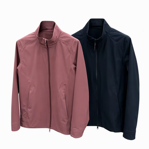 Veste softshell pour hommes, col montant, fermeture éclair, coupe-vent, vêtement d'extérieur léger pour les déplacements et les voyages - Product Image 4